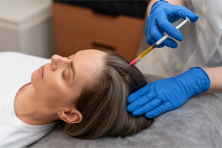 Benefits of Growth Factor Concentrate (GFC) Hair Treatment GFC hair treatment helps reduce hair fall and promotes natural hair regrowth effectively.