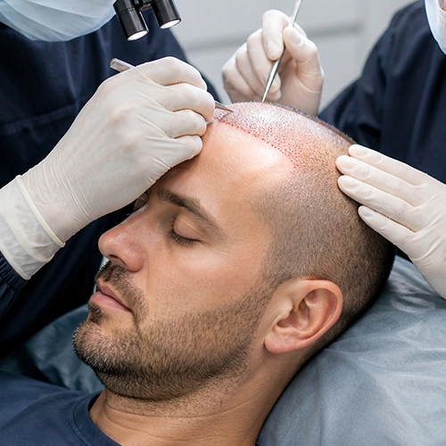 Graft placement for improved hair density in thinning scalp areas