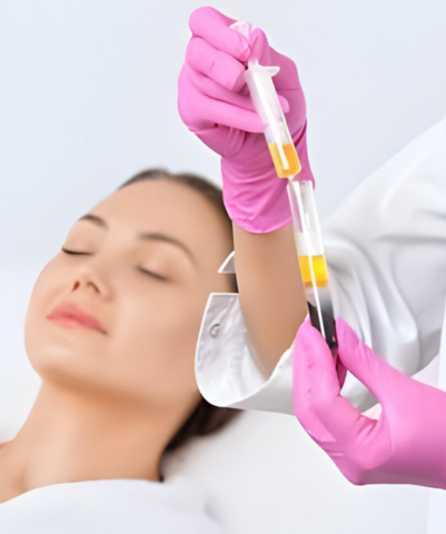 Best Platelet Rich Plasma Therapy Centers in Chennai A woman at a hospital receiving platelet & rich plasma therapy makes elaborate patterns with her needle