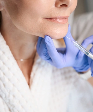 Jawline and chin Botox treatment to relax tight muscles, enhance lower-face contour, and improve balance