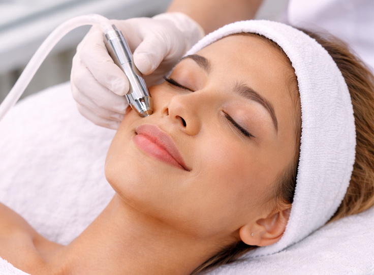 Microdermabrasion skin care procedure performed by skin specialists for smoother and brighter skin