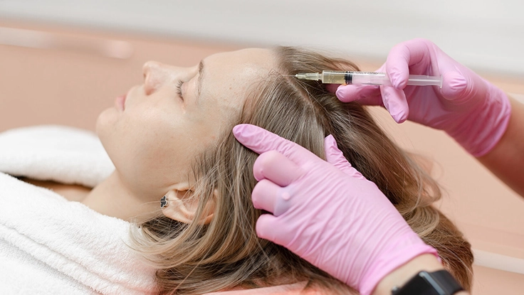 Experience natural hair regrowth using PRP treatment by skilled doctors at Bonita Tharamani Clinic
