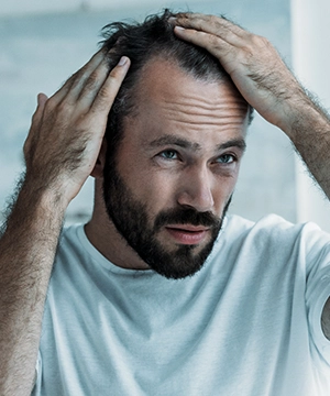 TriCell PRP rebuilds receding hairline or frontal thinning, restoring natural hair look.