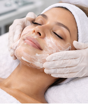 Gentle cleansing removes oil, dirt, and impurities to prepare your skin for safe and effective treatment.