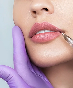 Lip flip and perioral Botox treatment to relax mouth muscles, refine lip shape, and soften fine lines